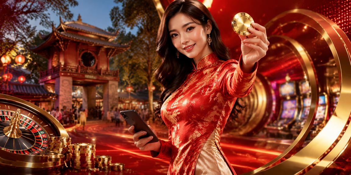 Người dùng trải nghiệm casino trên điện thoại di động tại Hà Nội mặc áo dài